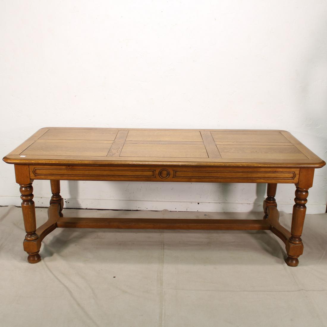 European Oak Dining Table  with Paneled Top (1 of 3)