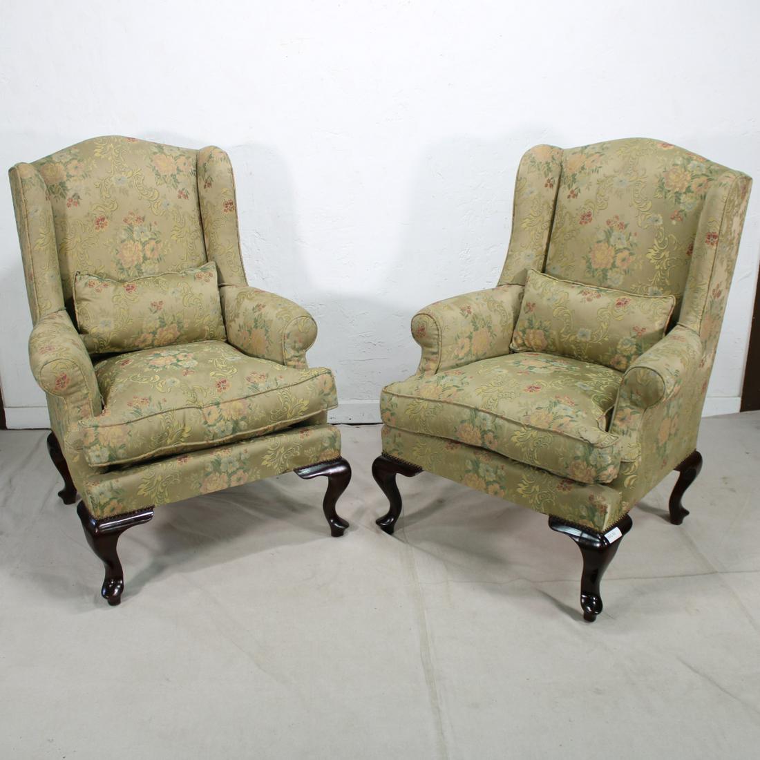 Pair of Upholstered Wing Chairs (1 of 4)