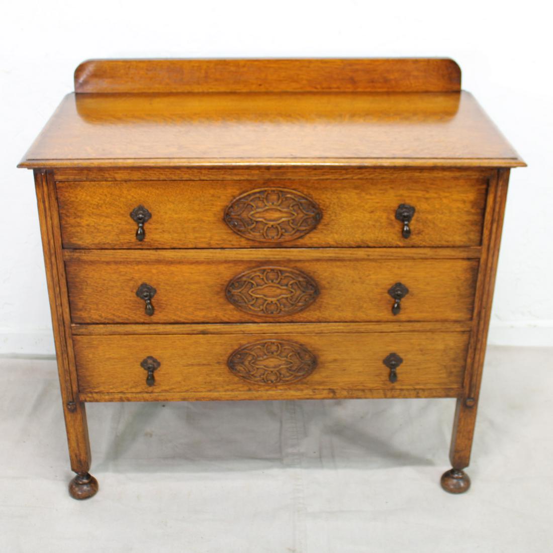 British Oak Three Drawer chest (1 of 5)