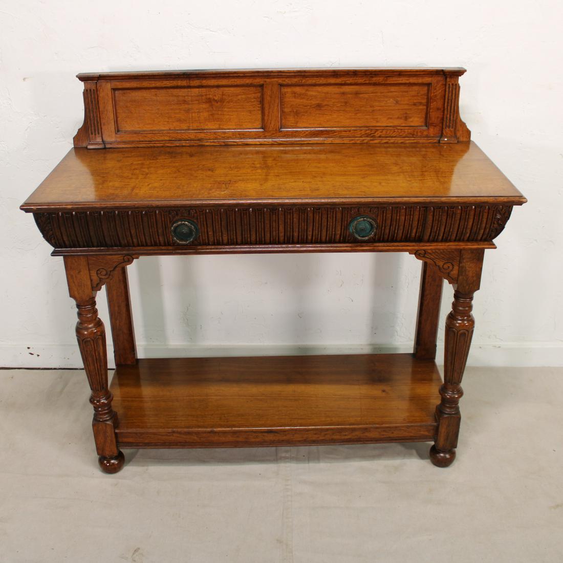 British Oak Server with 2 Drawers (1 of 6)