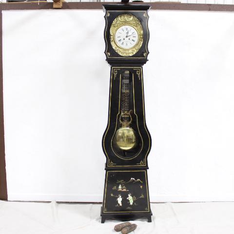 French Painted Tall Mobilier Clock with Asian Motif (1 of 5)