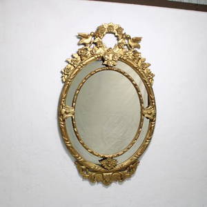 Large Gold Oval Mirror