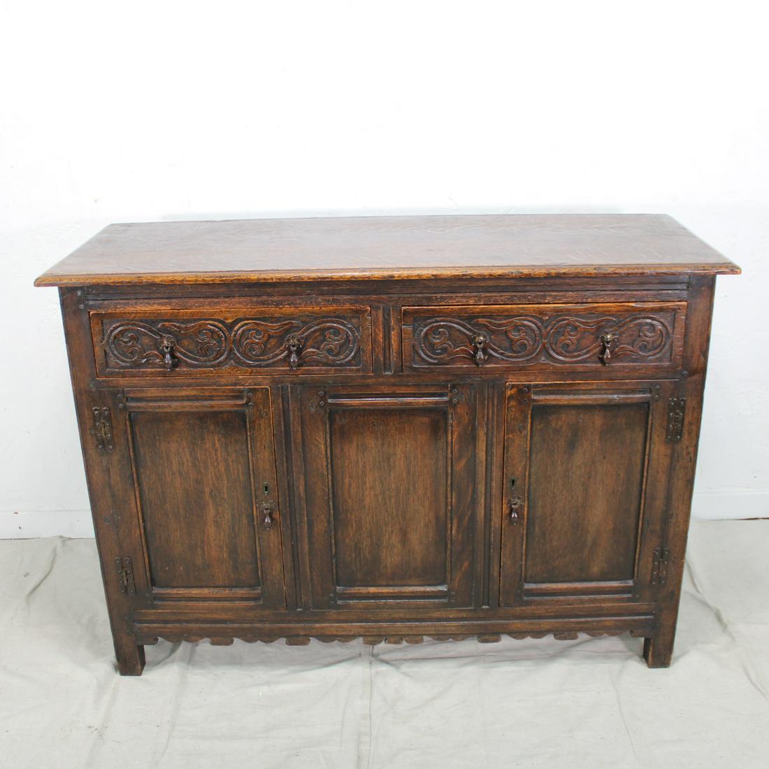 Heavily Carved Oak Sideboard (1 of 4)