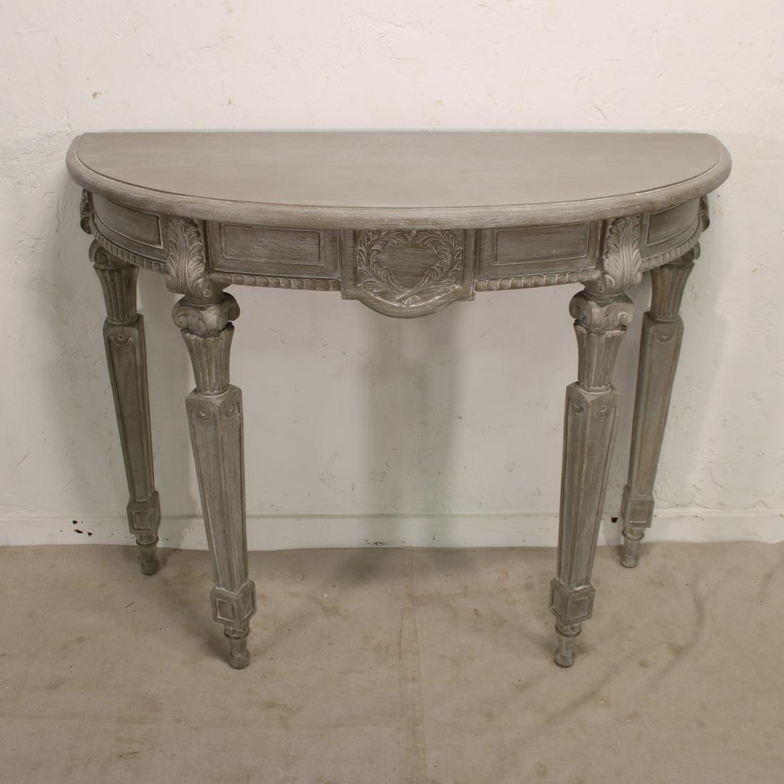Grey Washed Demi Lune Console Table (1 of 4)