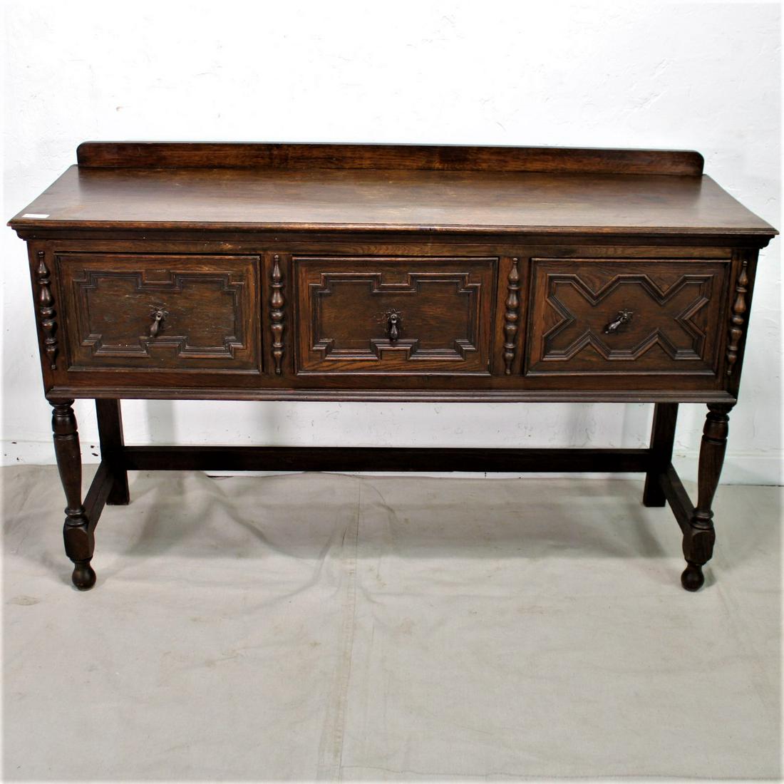 British Three Drawer Server  in Oak (1 of 5)