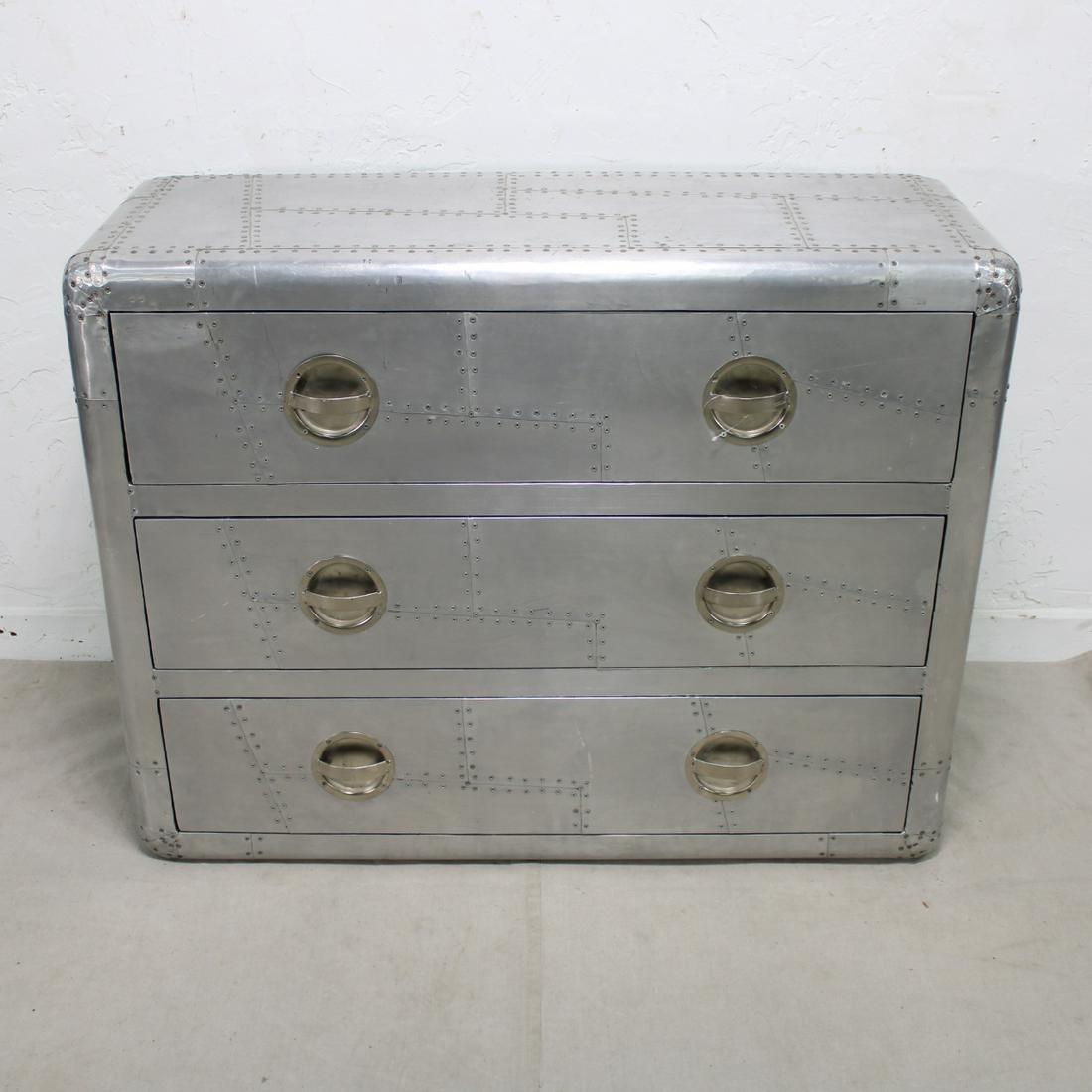 Aviator / Spitfire Style Aluminum 3 Drawer Chest (1 of 4)