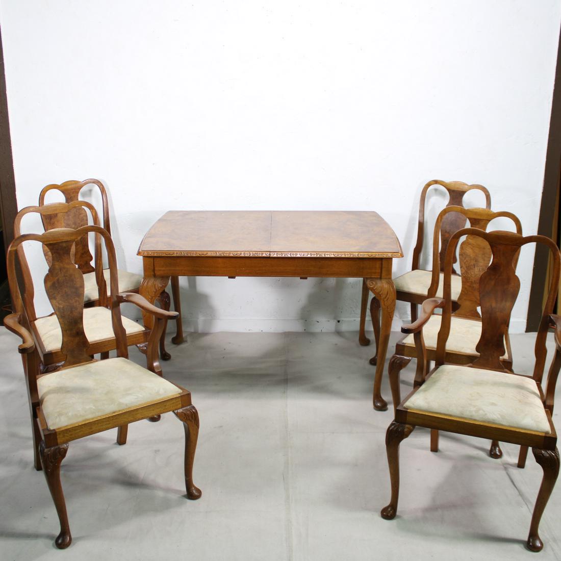 Walnut Table & 6 Chairs  from England on Queen Anne (1 of 8)