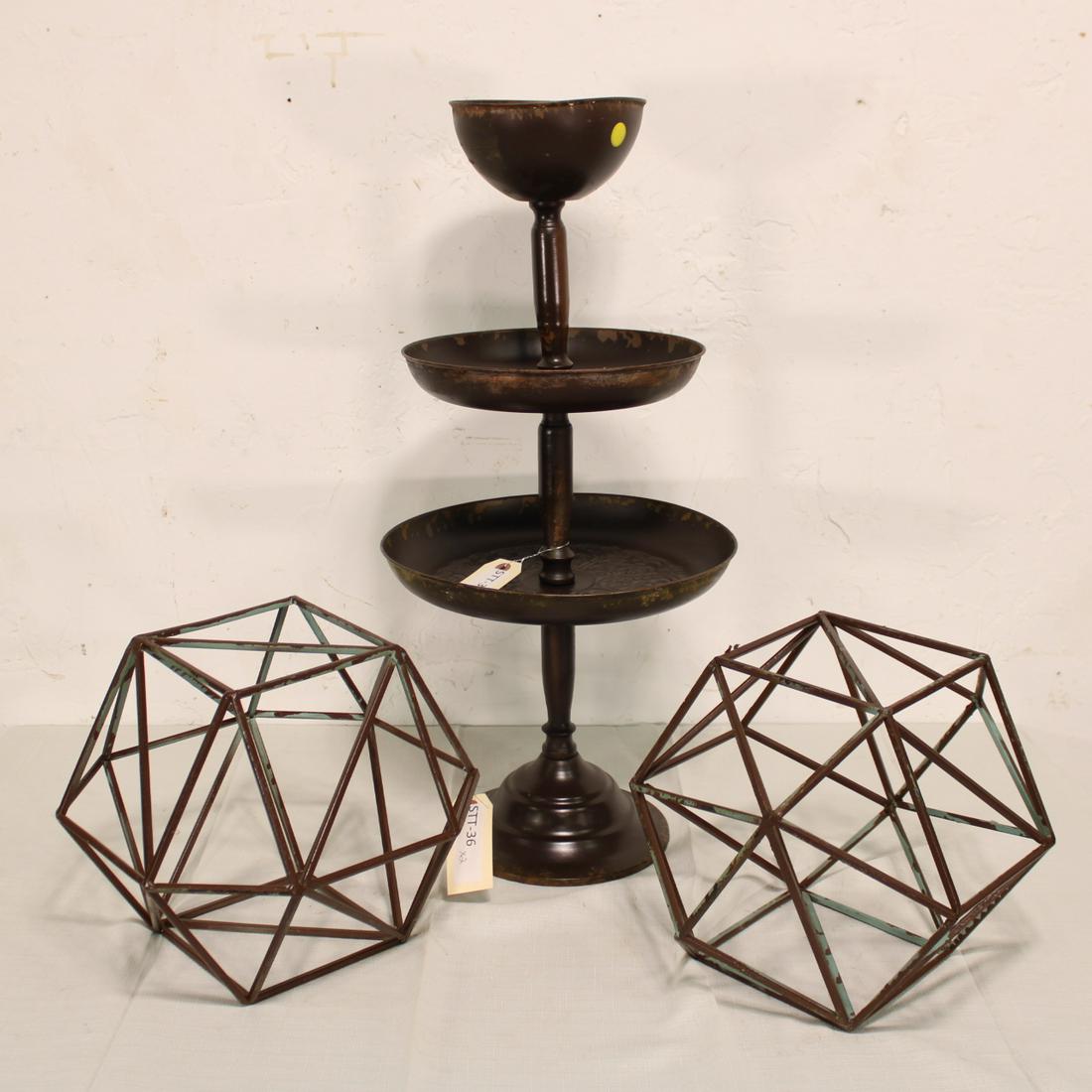 Three Tier Metal Stand & Metal Geometric Shapes (1 of 2)