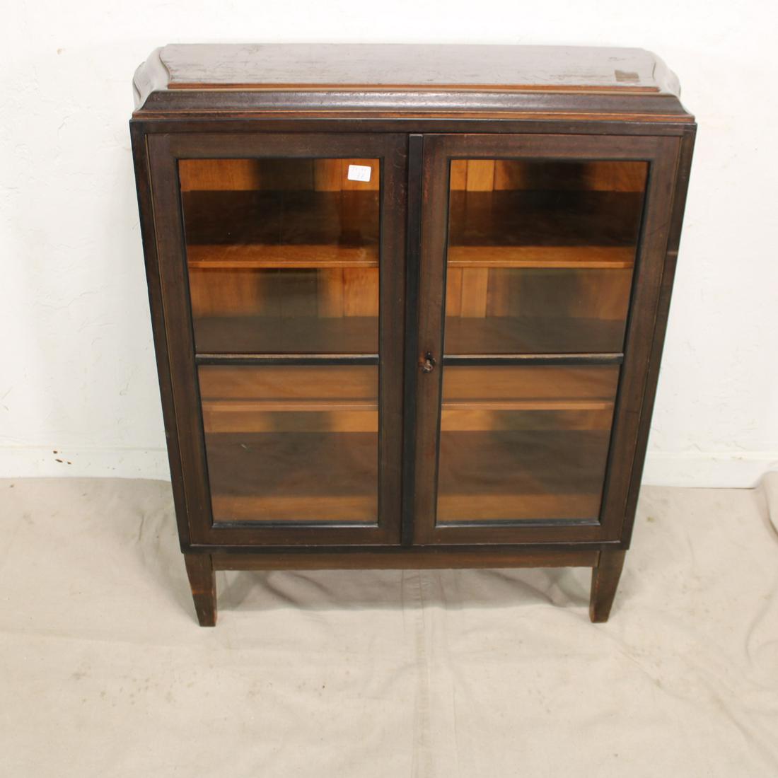 Oak Double Glass Door Cabinet (1 of 4)