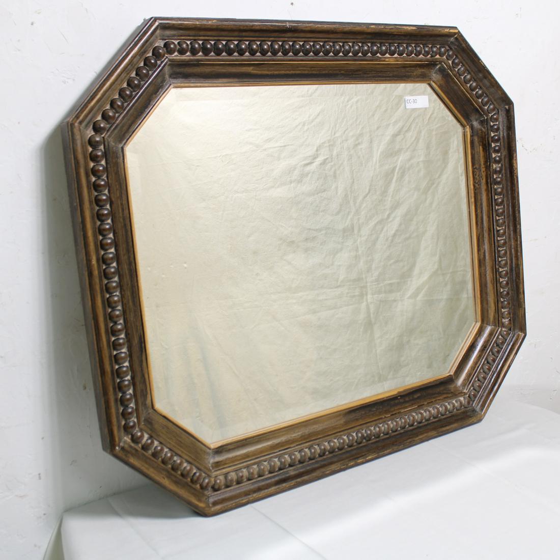 Large Wood Frame Beveled Mirror (1 of 3)