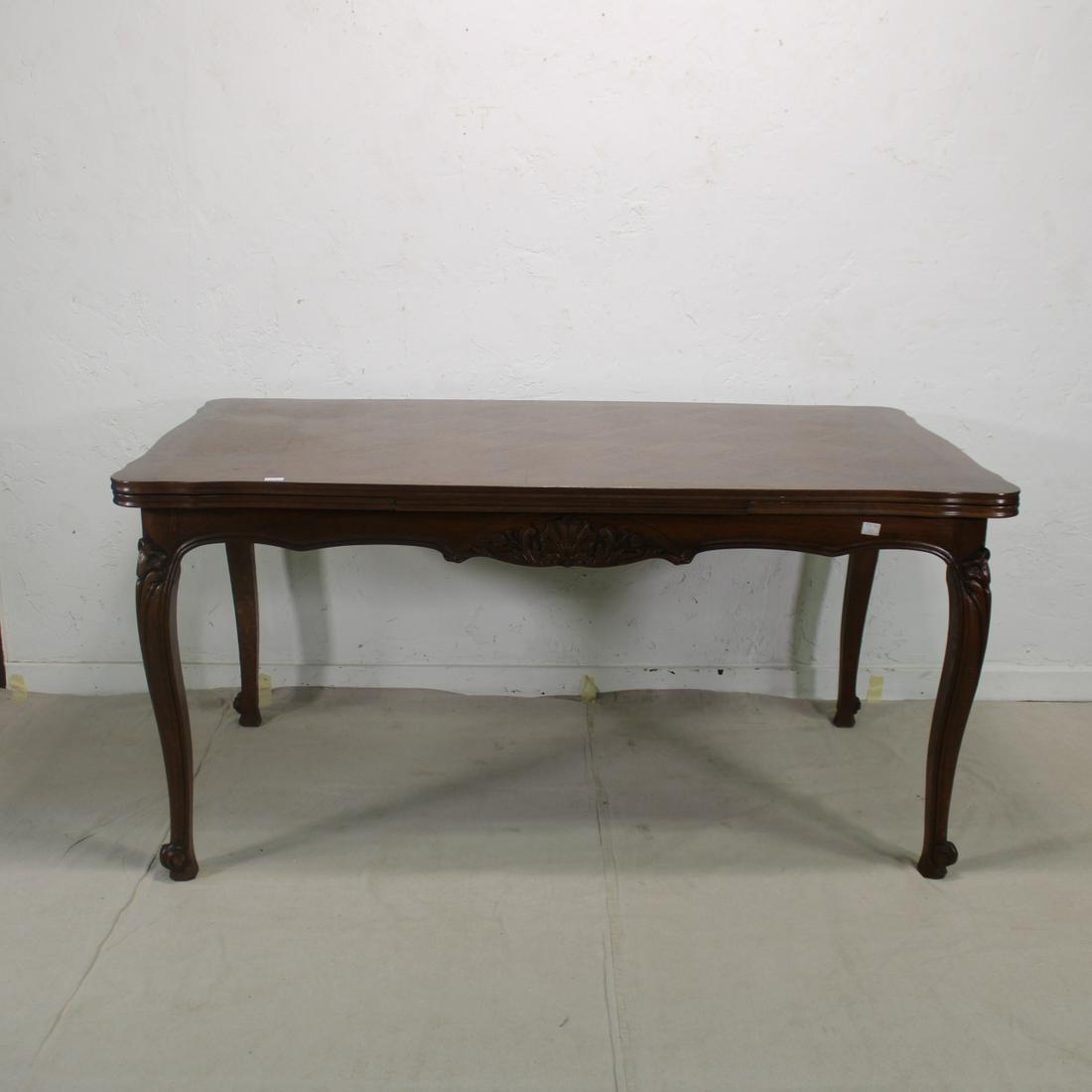 Country French Draw Leaf Table with Parquet Top (1 of 7)