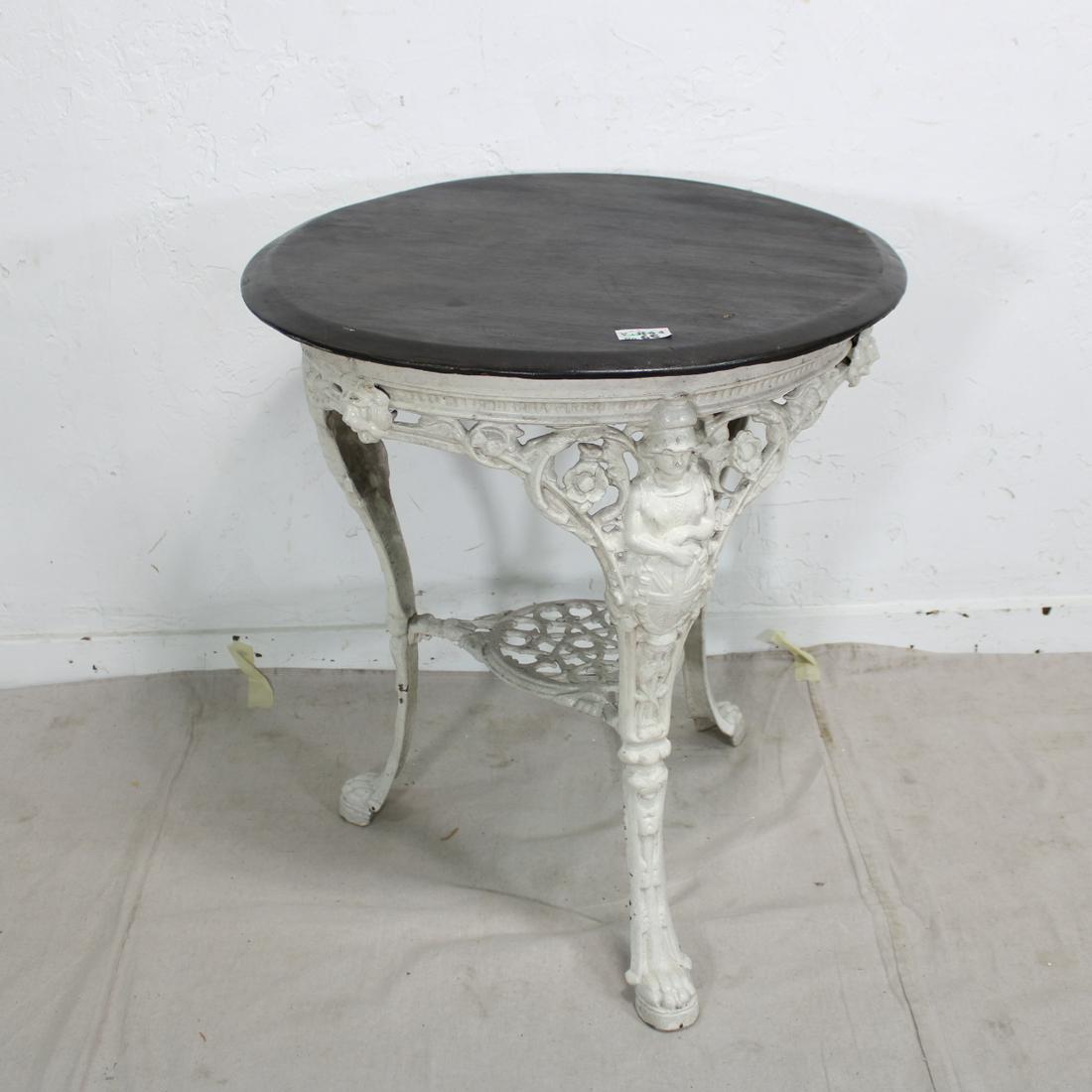 British Pub Table with White Painted Base (1 of 4)