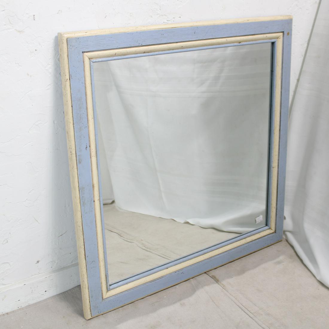 White & Blue Framed Mirror (1 of 3)