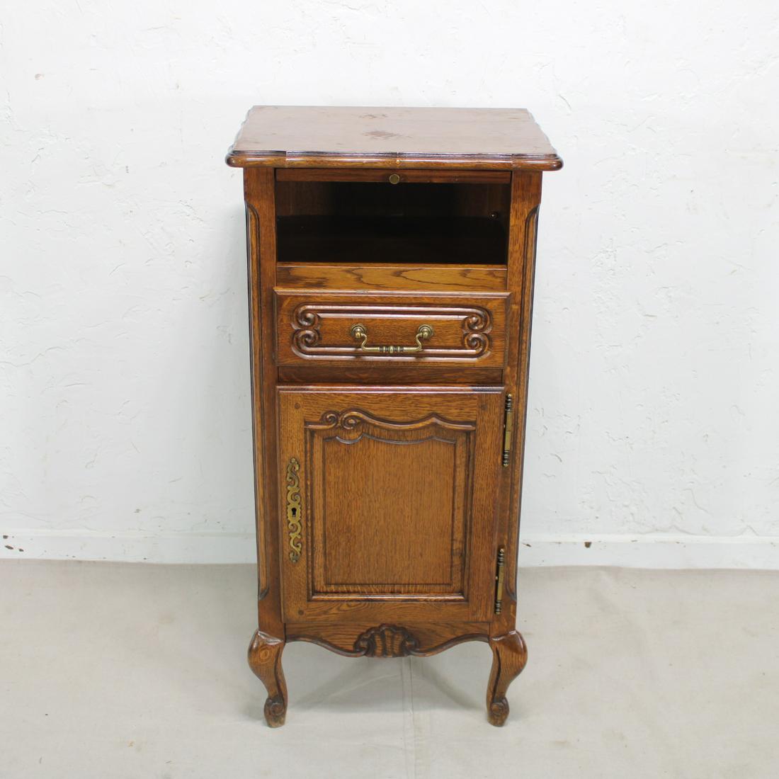 Small French Oak Cabinet With Pull Out Tray (1 of 5)