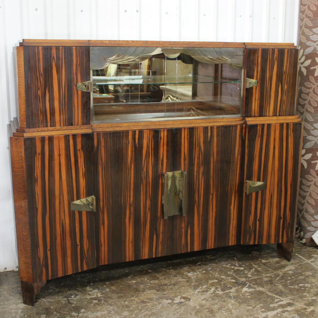 French Art Deco Cabinet with Striped wood (1 of 6)