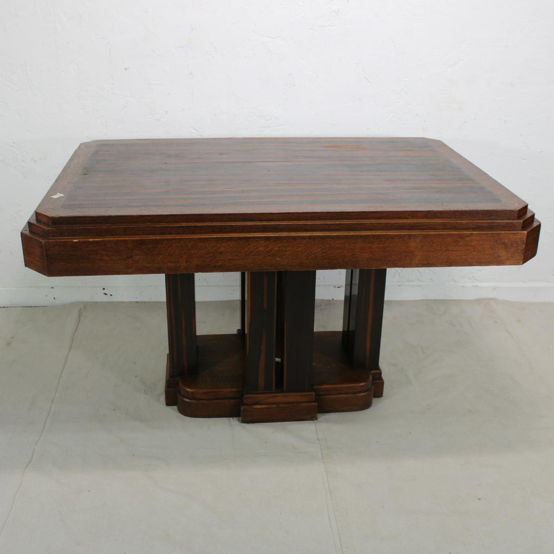 French Art Deco Dining Table with Striped wood (1 of 3)