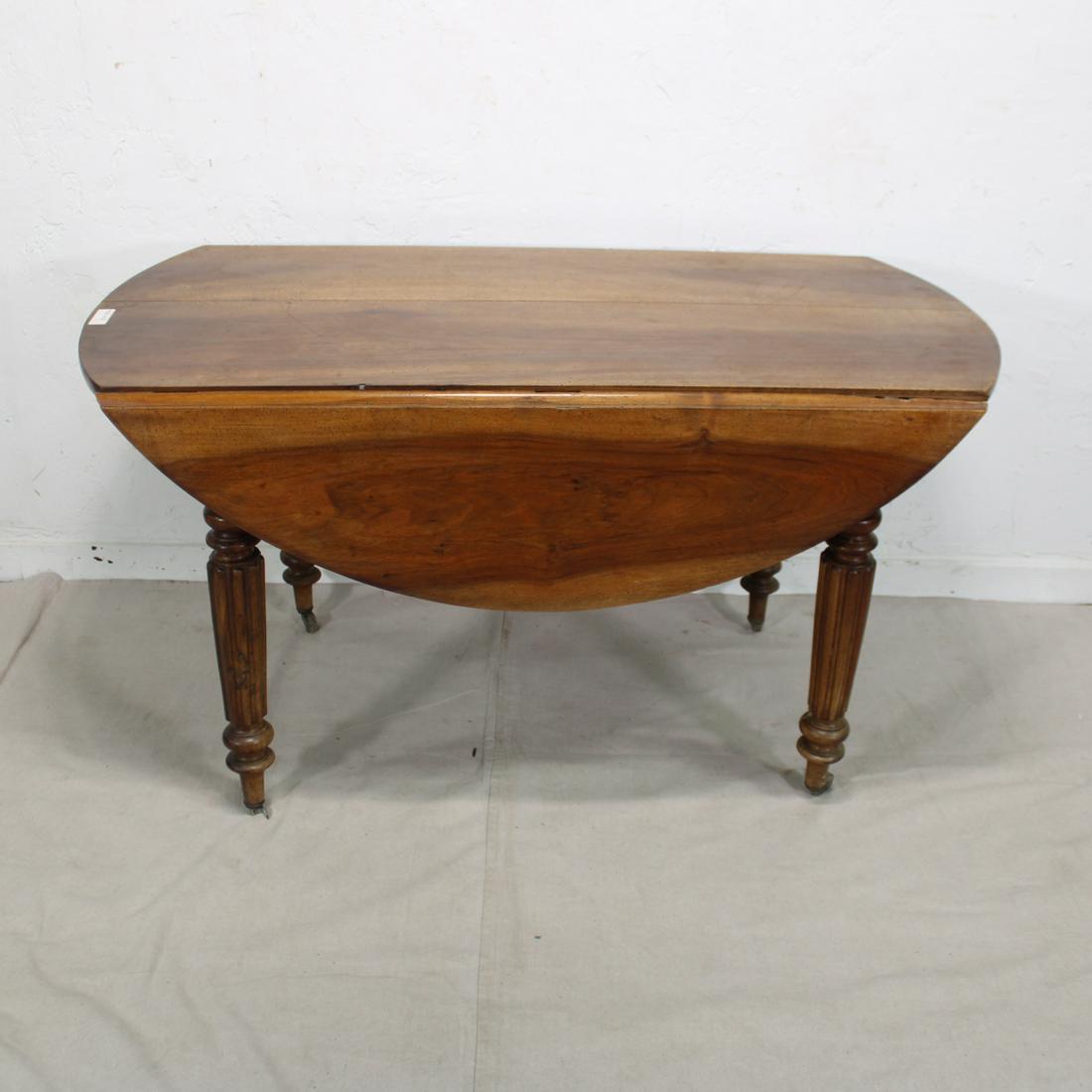 French Louis Philippe Style Walnut Drop Leaf Table (1 of 4)