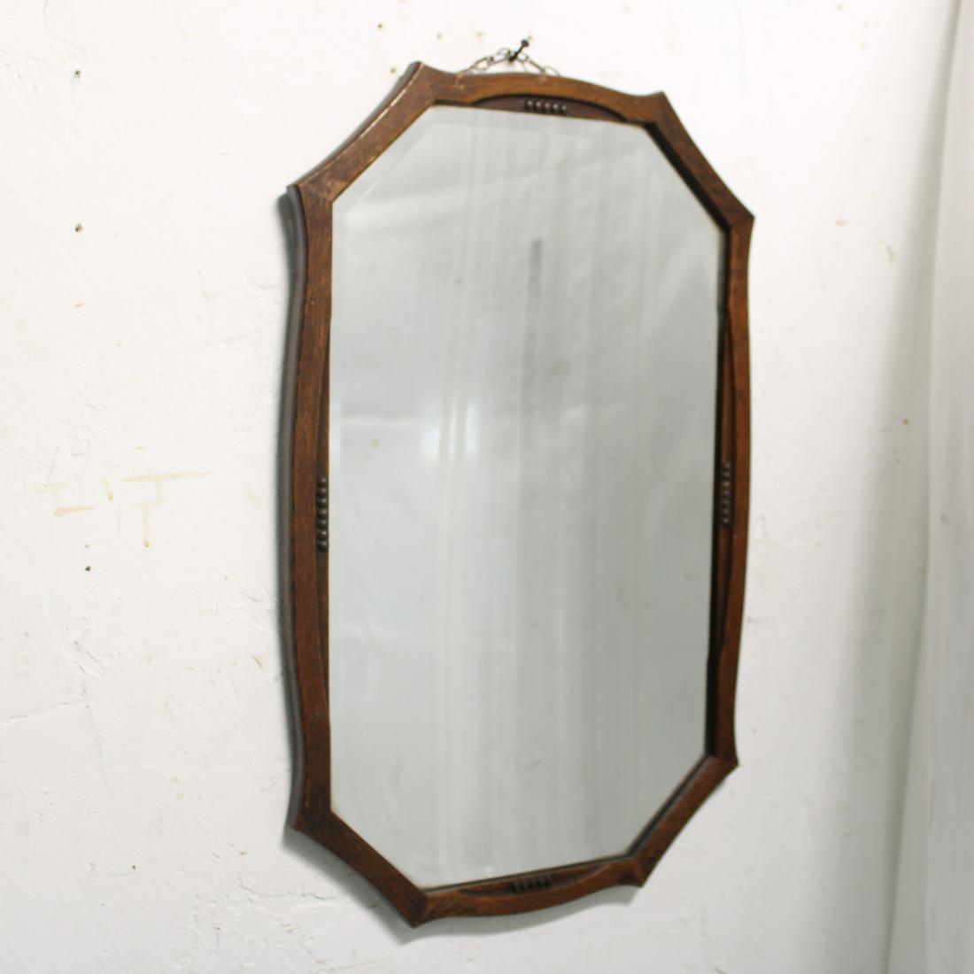 Oak Framed Beveled Mirror (1 of 3)