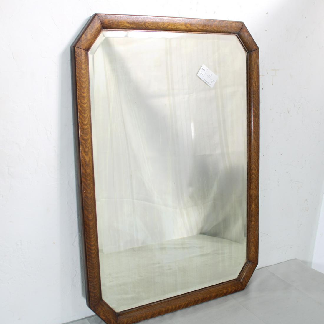 English Oak Framed Beveled Mirror (1 of 3)