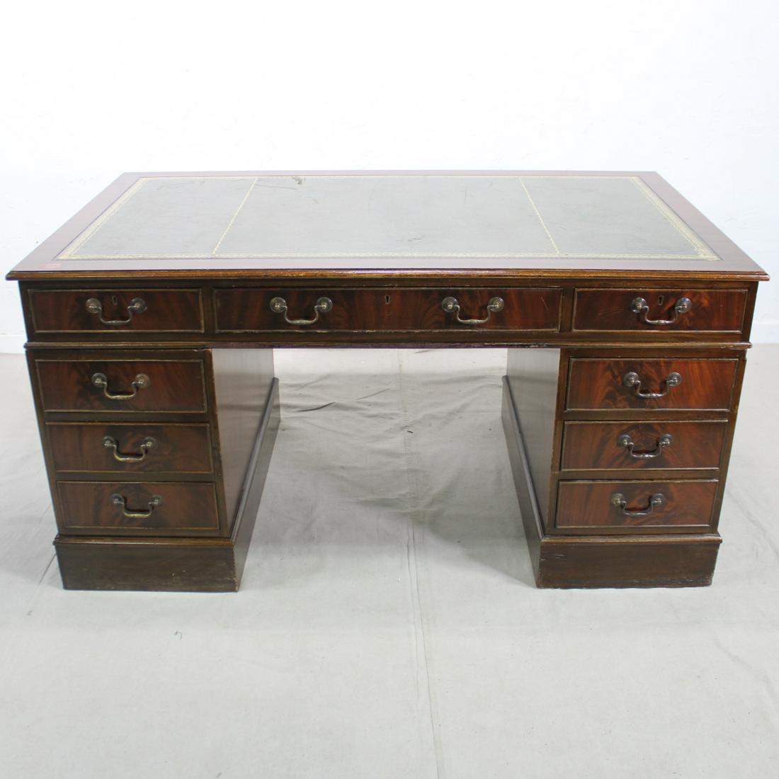 Green Leather Top executive Desk (1 of 6)