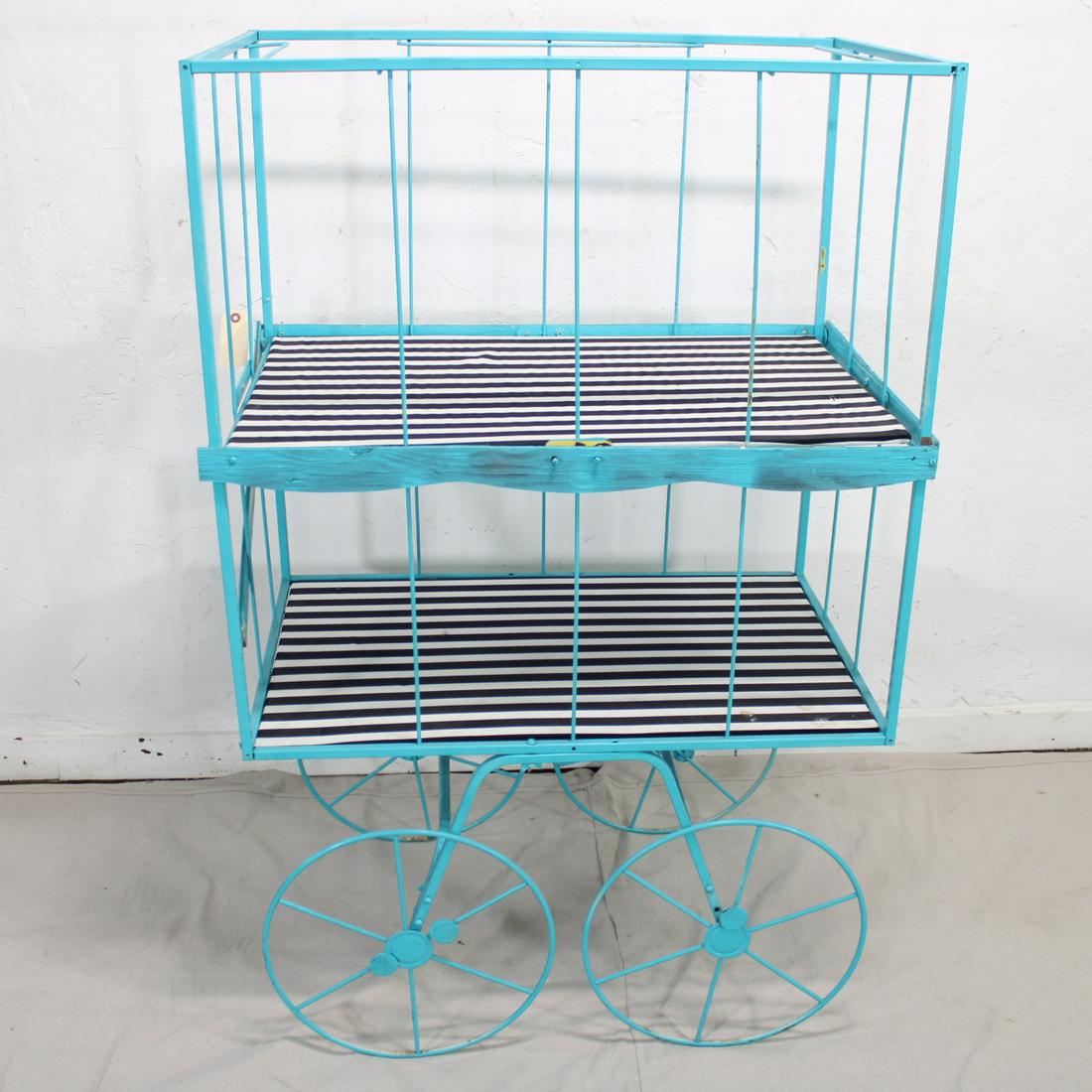 Turquoise Two Tier Metal Cart (1 of 3)