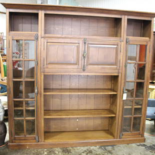 Large Wooden Bookcase: Large Wooden Bookcase - Fully Adjustable, would work well as an entertainment center 91 in tall x 100 wide x 20