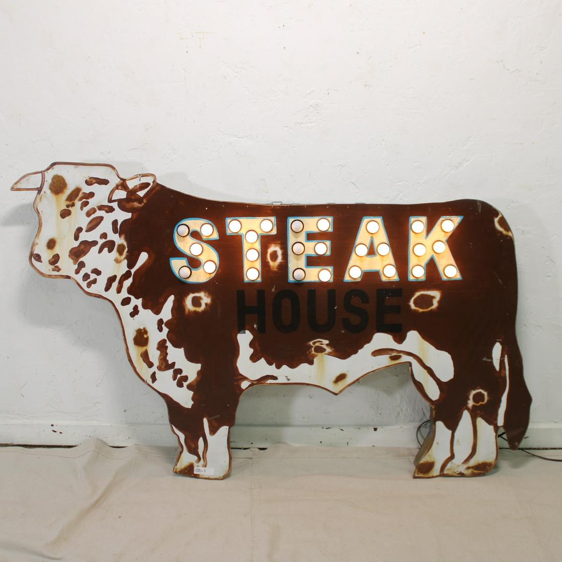 Large "Steak House" Illuminated Sign (1 of 3)