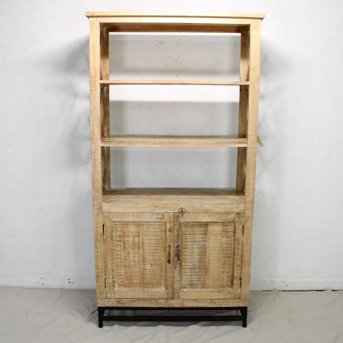 Reclaimed Wood Bookcase with Two Doors (1 of 4)