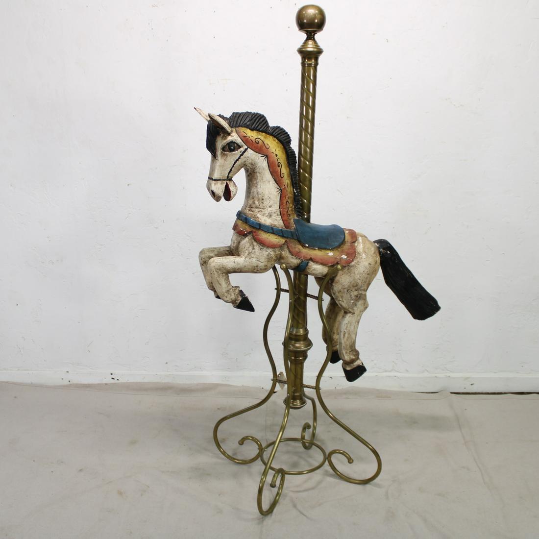 Painted Carousel Horse On Stand