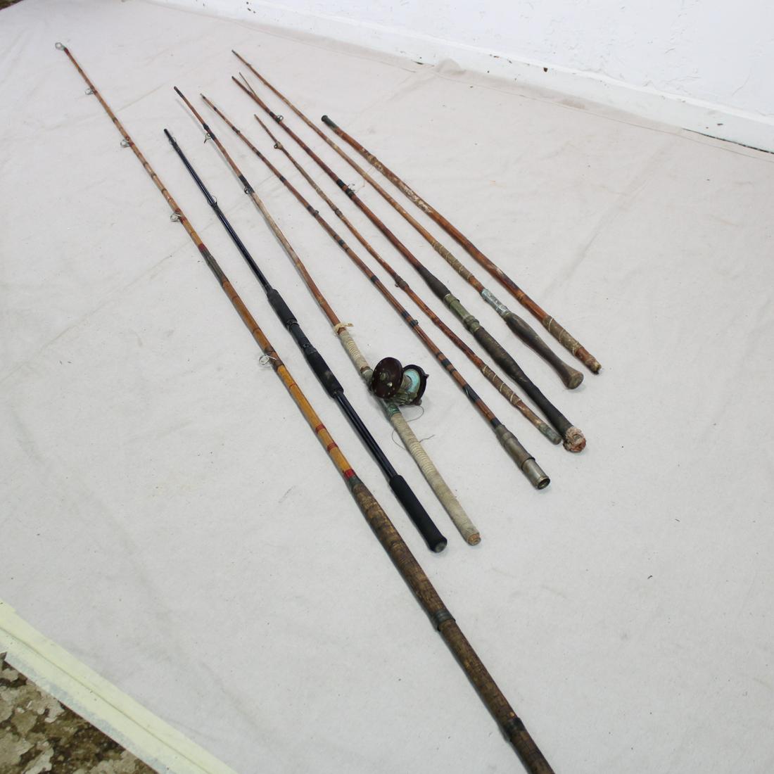Collection of 7 Vintage & Antique Fishing Rods (1 of 4)