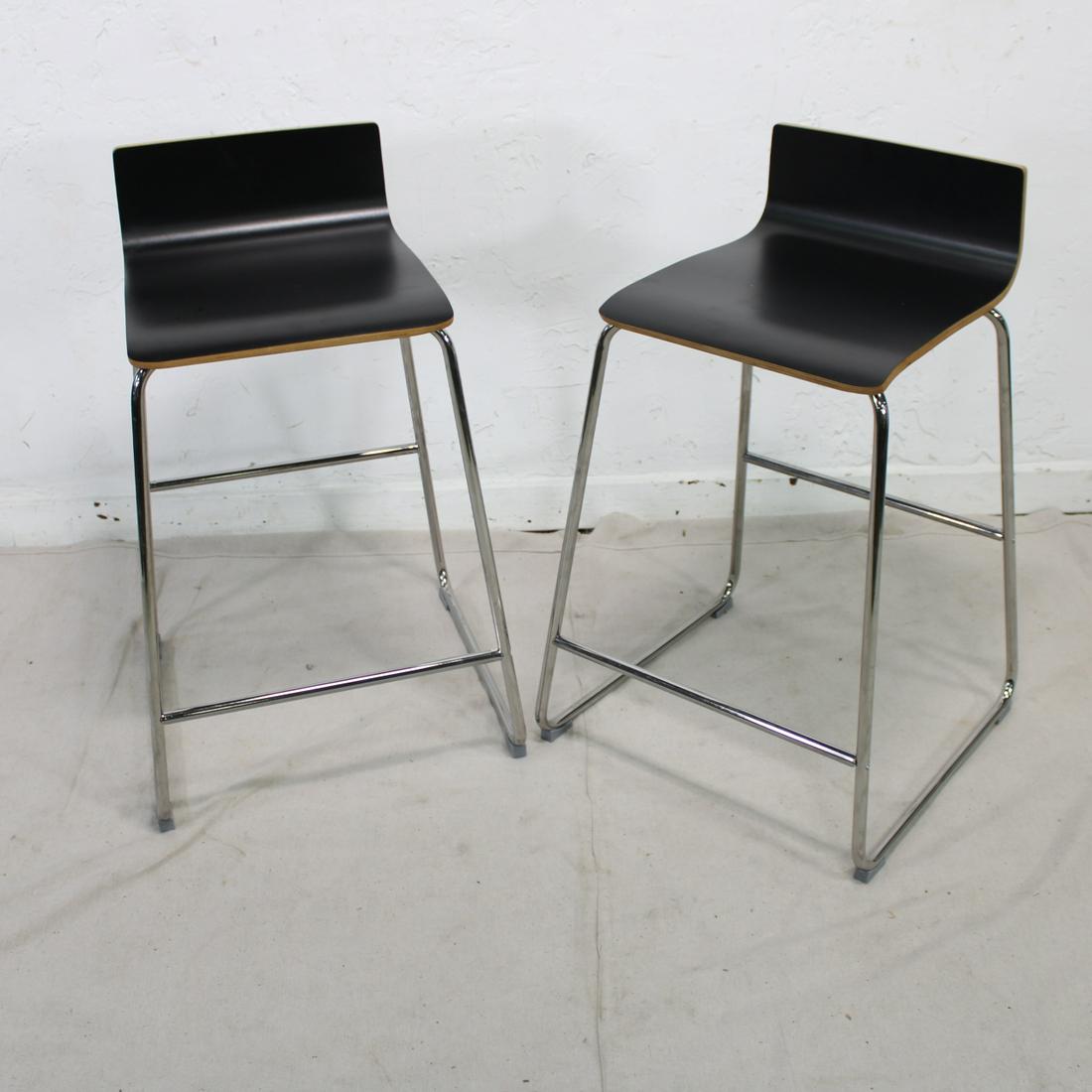 Pair of Black Bentwood Barstools (1 of 3)