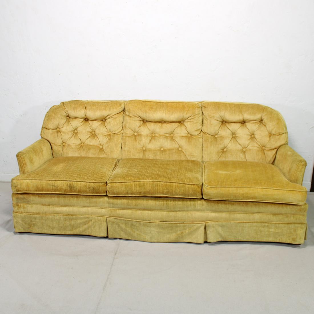 Vintage Gold/Yellow Upholstered Sofa (1 of 5)