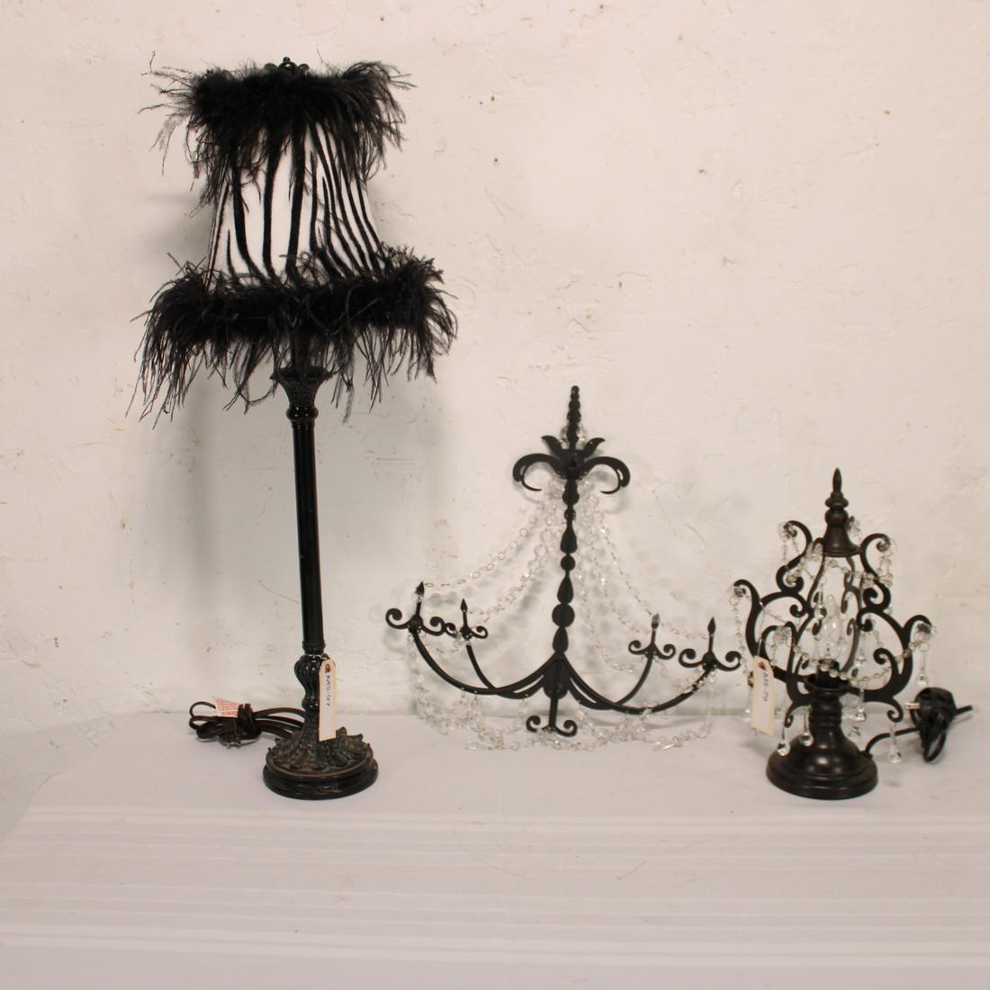 3 pcs - 2 Metal Lamps and Wall Decorative (1 of 3)