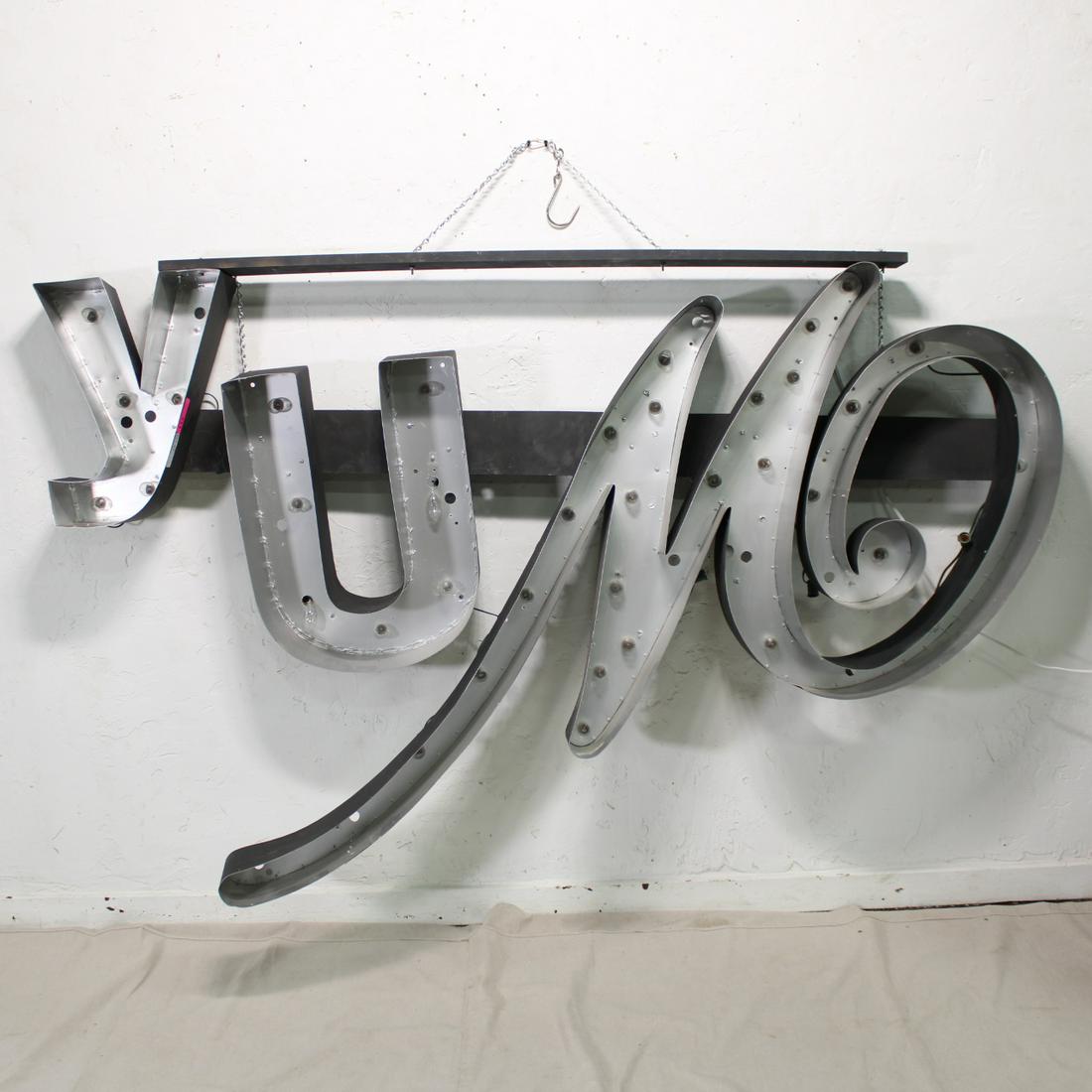 Large Light Up Metal "Yum" Sign (1 of 4)