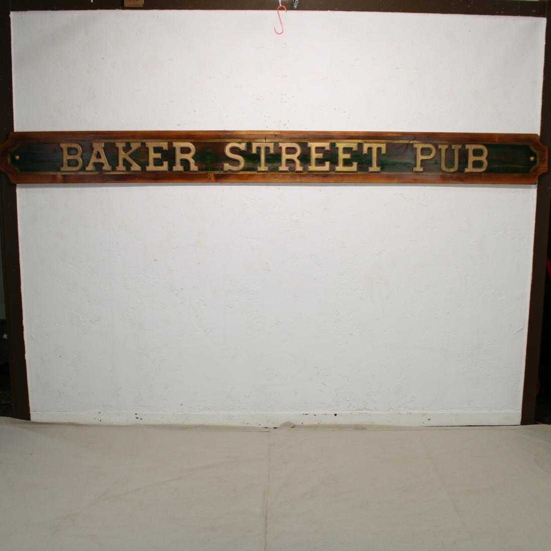 Large Wood "Baker Street Pub" Sign (1 of 3)