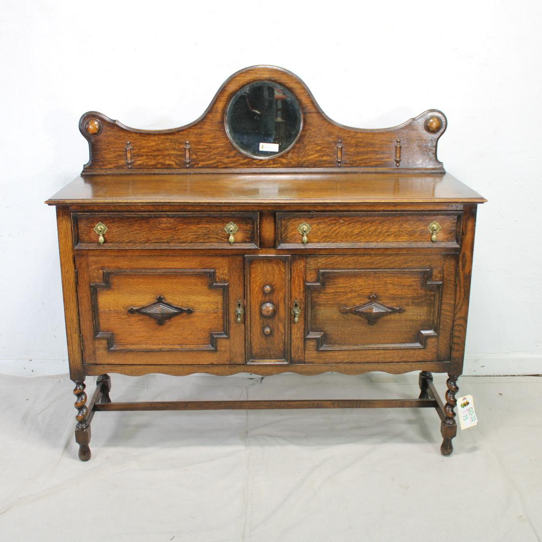 English Mirror Back Barley Twist Sideboard (1 of 6)