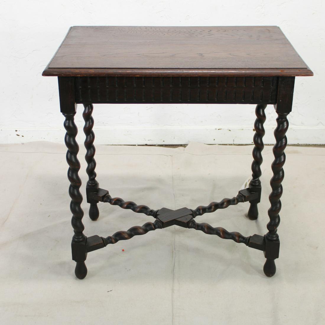 English Barley Twist Occasional Table in Oak (1 of 4)