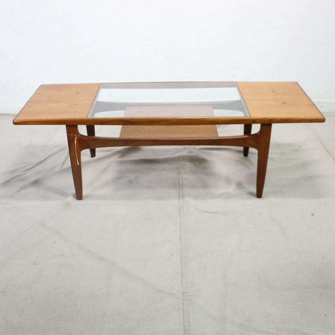 G-Plan Fresco Coffee Table as seen in Mad Men: This Danish Modern Style teak coffee table is British and made by British Mid Century Modern Furniture Maker G Plan (gplan). This model table was featured in the Mid Century Modern office of Don Drape