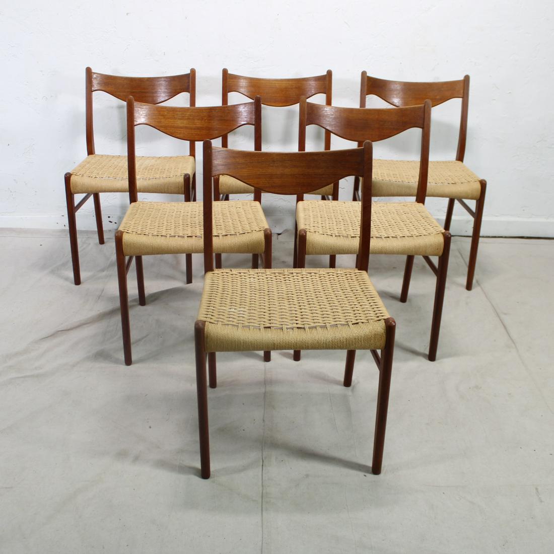 6  Danish Dining Chairs with Paper Cord Seats - Model (1 of 6)