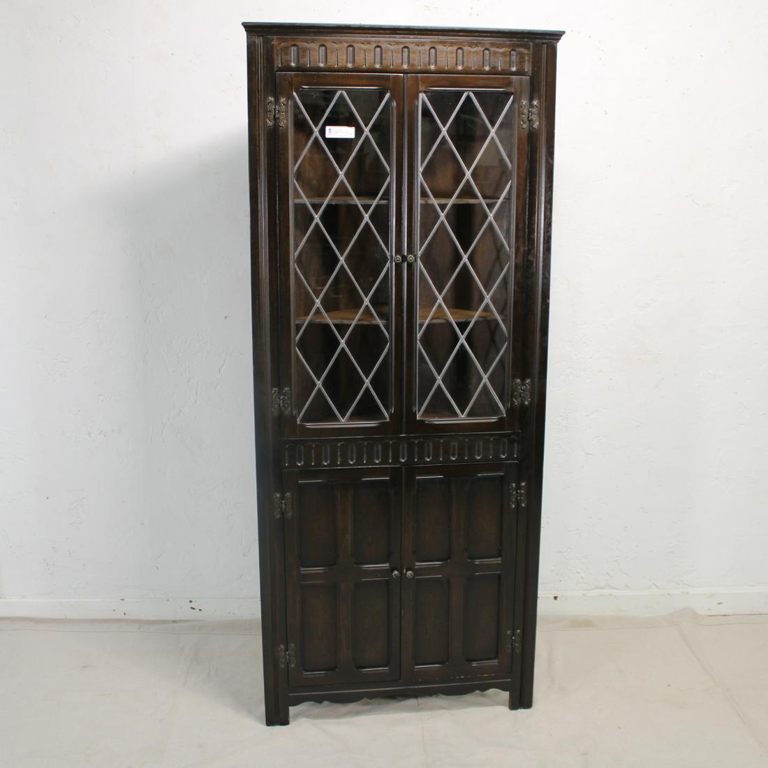 English Corner Cabinet with Diamond Glass Doors #1 (1 of 4)