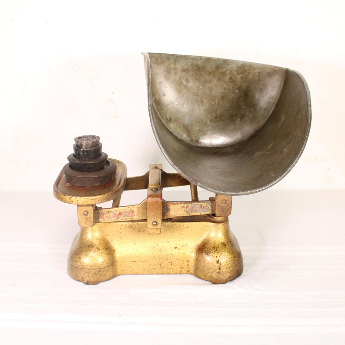 Gold Painted Balance Scale With Weights by Avery (1 of 6)