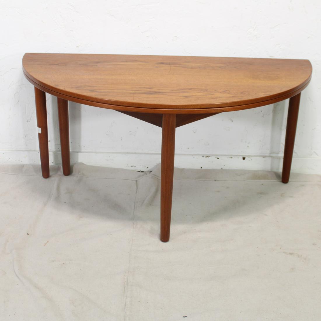 Teak Folding Coffee Table by Poul Volther for Frem: This Danish Modern Coffee Table is designed by Poul Volther for Frem Rojle - Classic Mid Century Modern - 23 in tall x 48 wide x 24 in ( 48 x 48 when opened)