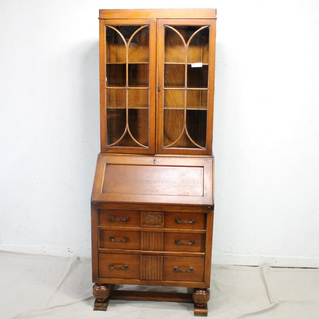 Oak Secretary Bureau Bookcase # 1 (1 of 8)