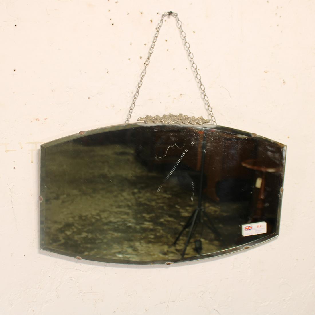 English Unframed Beveled Mirror with Ormolu at Top (1 of 3)