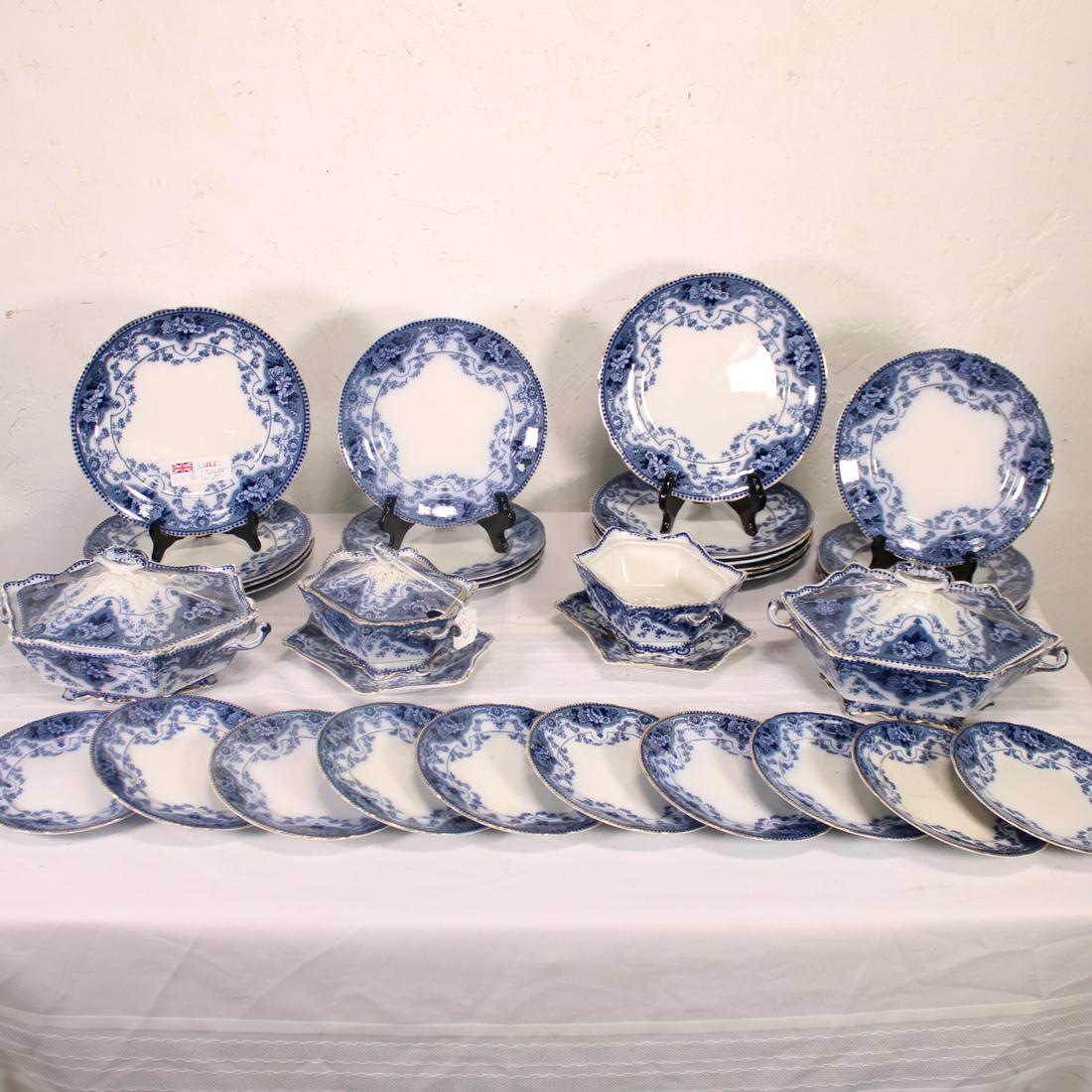 Collection of Flo Blue China with Gold Rims - 35 pieces (1 of 5)