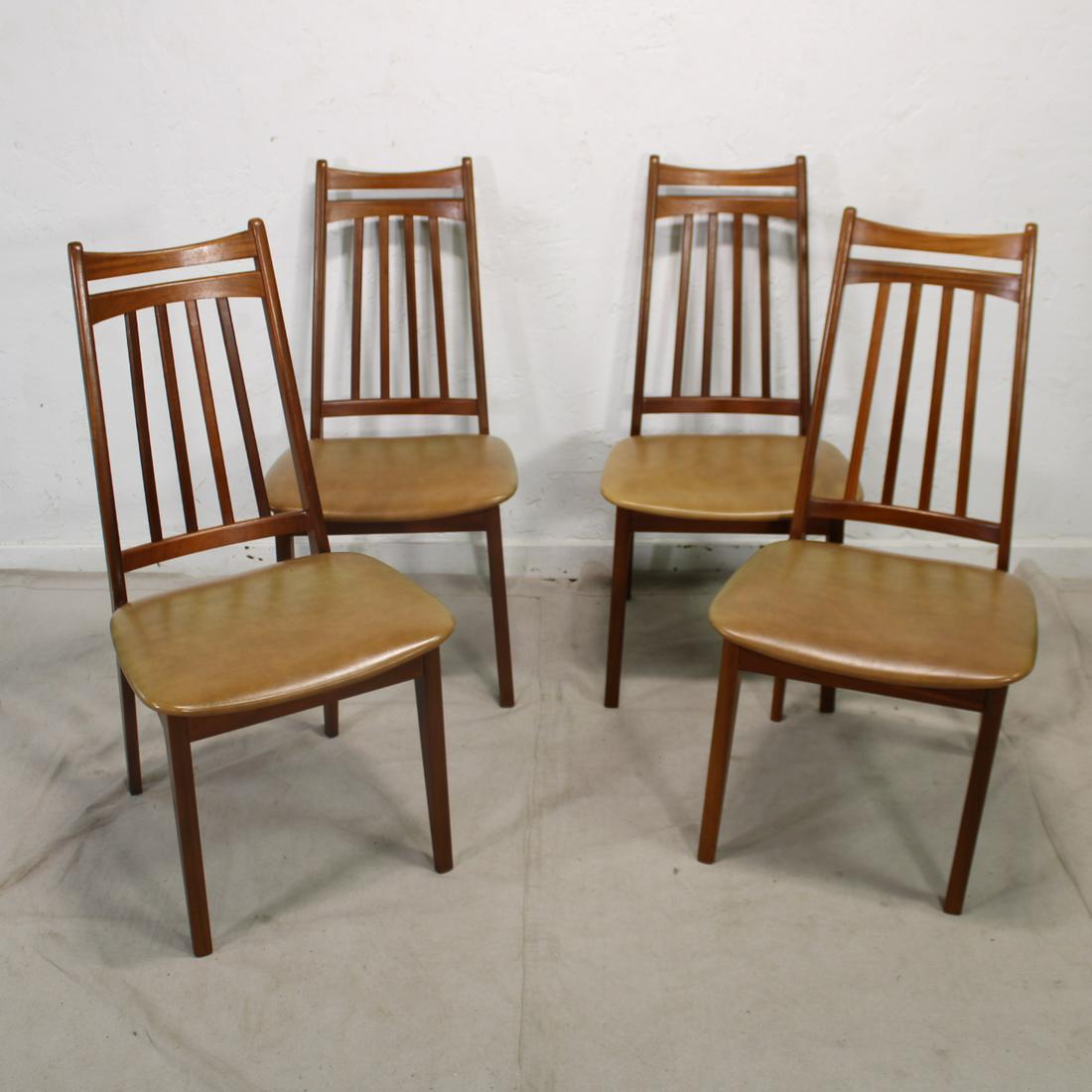 Set of 4 High Back Danish Modern Dining Chairs (1 of 5)