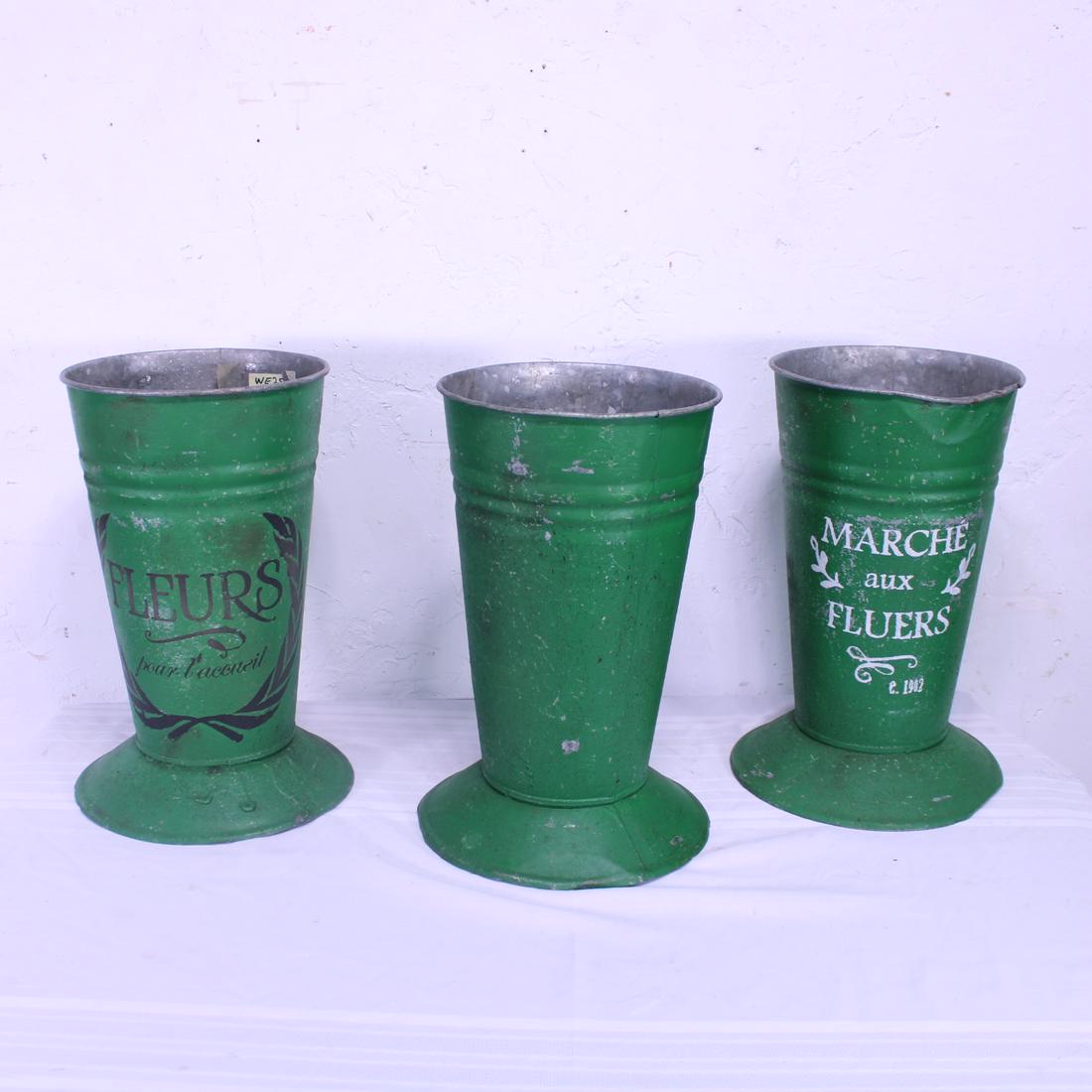 Three Green Painted French Flower Buckets (1 of 5)