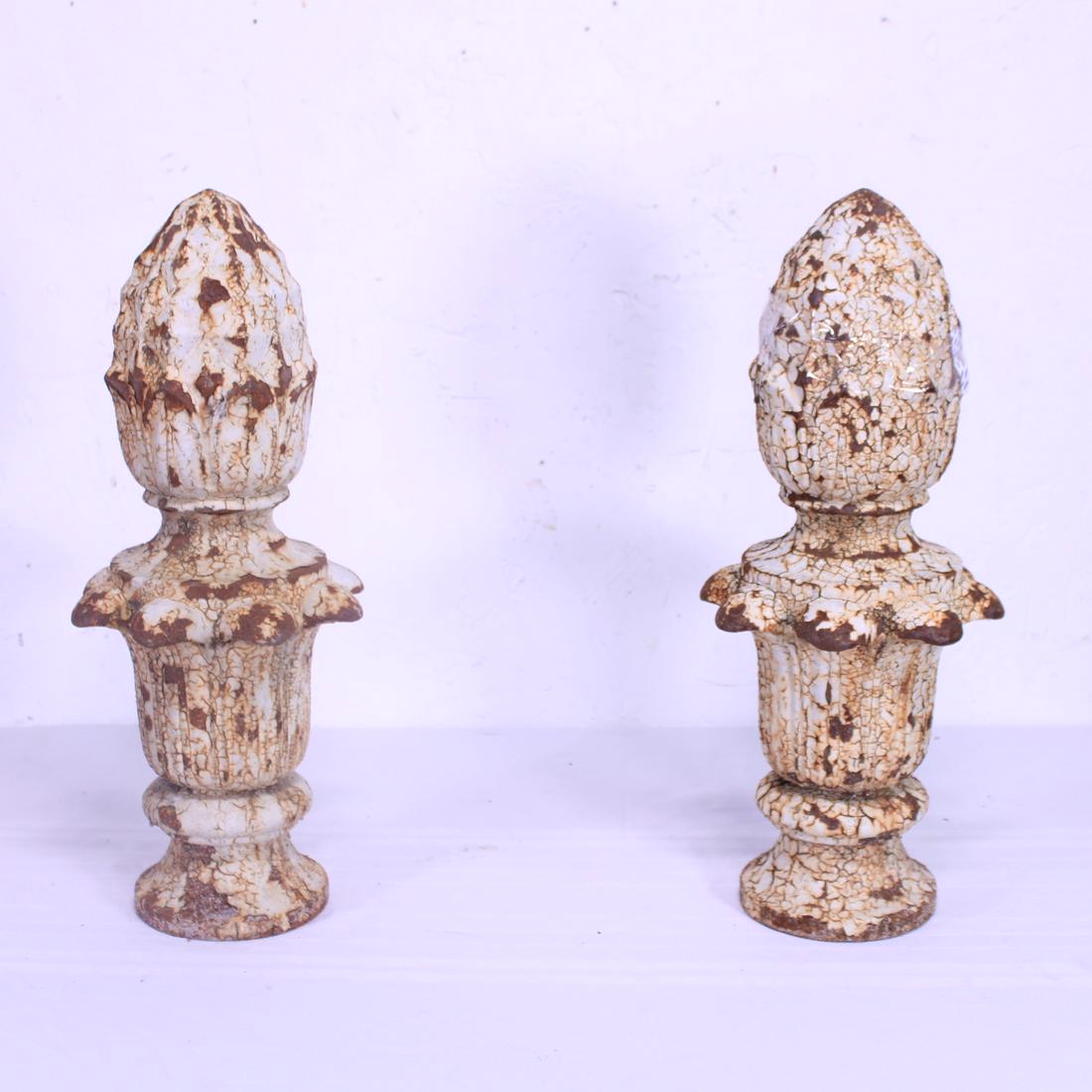 Pair of Cast Iron Finials With Pineapple Tops (1 of 4)