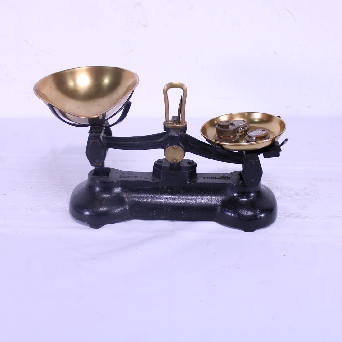 Small Black British Balance  Scale with Weights (1 of 4)
