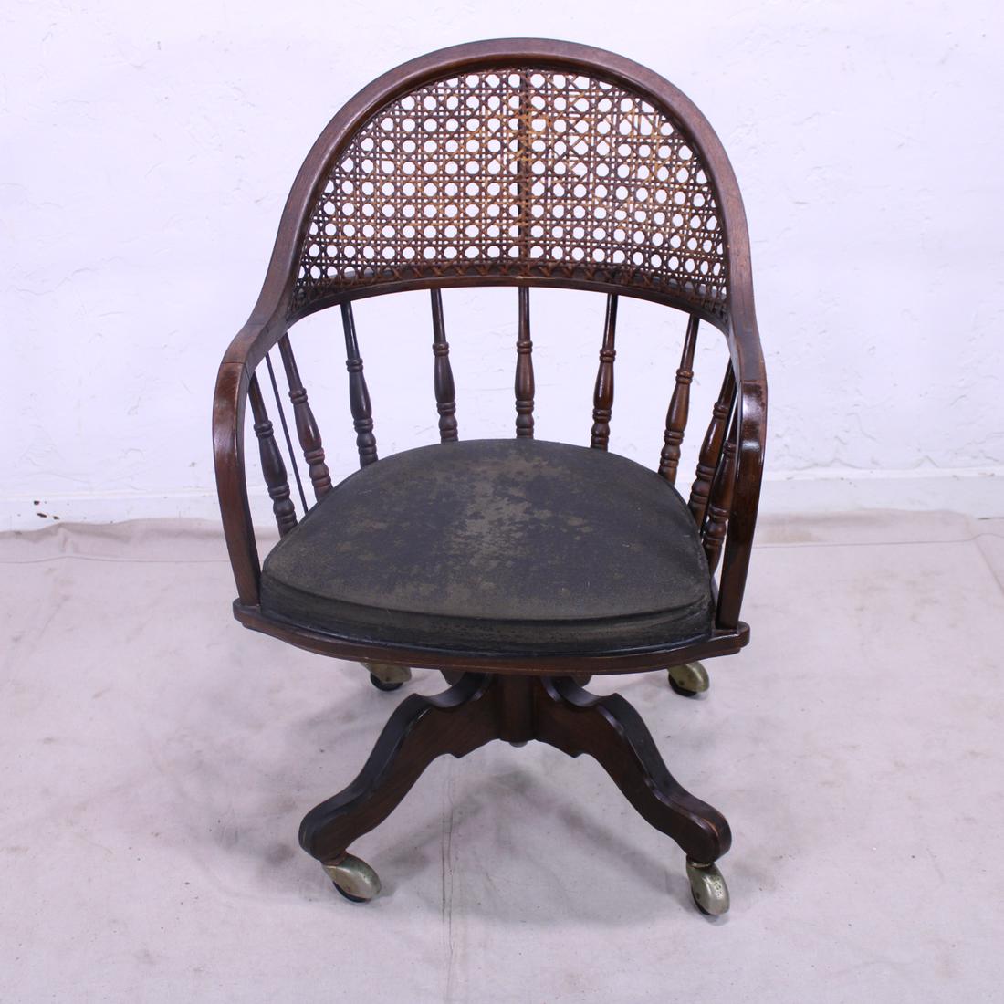 Cane Back Wooden Office chair (1 of 6)